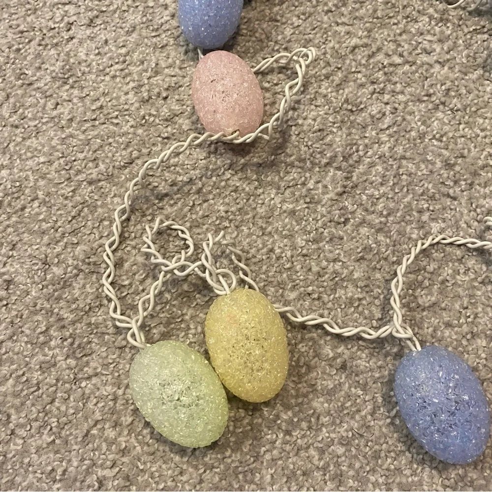 Vintage Easter Egg String Lights Pastel Pink Yellow Blue Decoration